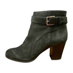 Cole Haan Womens Rhinecliff chunky Ankle Boots 9B  Black leather boot Block Heel